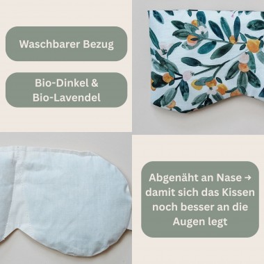 Yoga Augenkissen „Sandorn" mit Bio Dinkel – für Meditation, Tiefenentspannung & Yoga, weicher Baumwollbezug - Tochter von Walter