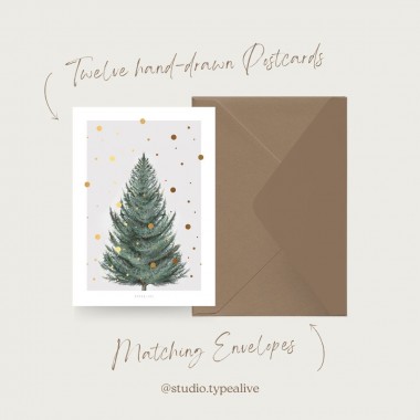 typealive / Weihnachtskarten-Set / 12er SET "ADVENT"