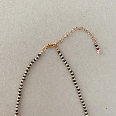 IDA PING JEWELRY // PINKY ZEBRA Halskette aus Miyuki Glasperlen