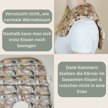 Wärmekissen Nacken Schulter mit Bio-Dinkel "Katze" – Tochter von Walter