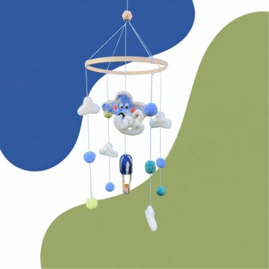 Wind – Baby Mobile aus Filz – Handgemachtes Geschenk fürs Babybett – Ettmoln