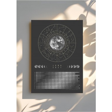 Mondkalender 2027 Poster schwarz // ShellyCreates