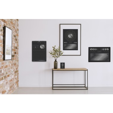 Mondkalender 2027 Poster Schwarz // ShellyCreates