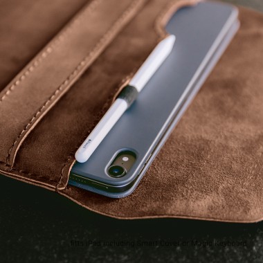 hecho. Hülle mit Stifthalter für iPad Pro 9.7“ & Pro 10.5“ - Handmade | Pull-Up Leder "Fernando“
