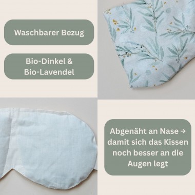 1. Yoga Augenkissen mit Bio Lavendel Dinkel Füllung – perfekt für Meditation & Entspannung „Olive“ - Tochter von Walter