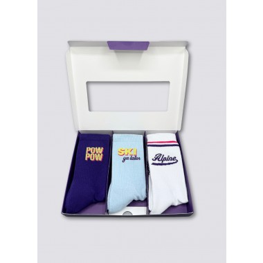 3-PACK SOCKEN POW POW, SKI YA LATER, ALPINE - No Bad Days Club