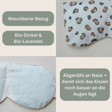 4. Augenkissen Yoga Bio Lavendel Dinkel „Leo hell“ – für Meditation, Entspannung & Stressabbau, waschbarer Baumwollbezug - Tochter von Walter