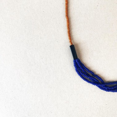IDA PING JEWELRY // COBALT BLUE Halskette aus Miyuki Glasperlen und Onyx