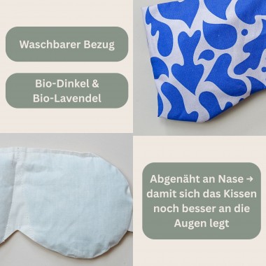 4. Augenkissen Yoga Bio Lavendel Dinkel „Pink Blau“ – für Meditation, Entspannung & Stressabbau, waschbarer Baumwollbezug - Tochter von Walter