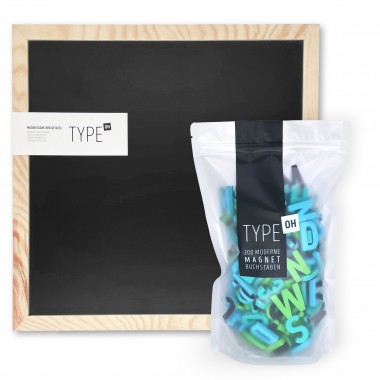 TYPE OH Set: Magnetische Kreidetafel & Moderne Magnetbuchstaben