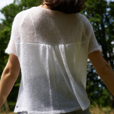 Mohair Shirt OLIVIA mit Fältchen (pearl white) von wildes.