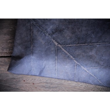 Laptop Hülle 15-16 Zoll aus echten Blättern, Vegane Laptoptasche Blattleder, Nachhaltiges Geschenk für MacBook, Handgemachtes Unikat - blau