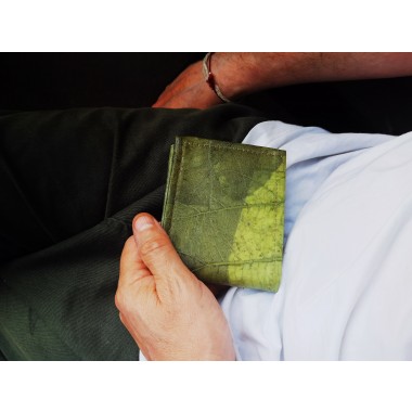 Portemonnaie aus laminierten Blättern in grün, 1-fach gefaltet - grün