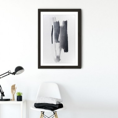 nahili ARTPRINT / POSTER "Aquarelle Meets Pencil - Black Strokes" abstrakte Grafik Kunst - Druck (DIN A1/A3 & 50x70cm) 