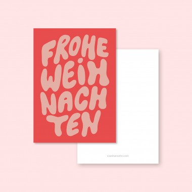 Frohe Weihnachten Rot / Postkarte A6 / Svea Hansohn Illustration