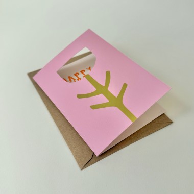 Happy Birthday Karte mit Cut Out