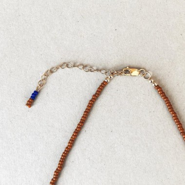 IDA PING JEWELRY // COBALT BLUE Halskette aus Miyuki Glasperlen und Onyx