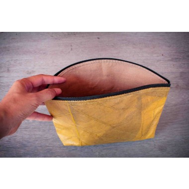 Kosmetiktasche aus Blattleder | Kulturbeutel Damen | nachhaltige Kulturtasche Herren | Schminktasche | ausgefallenes Hochzeitsgeschenk in geld