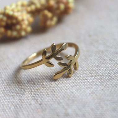 Anoa Ring Blumenranke in Gold