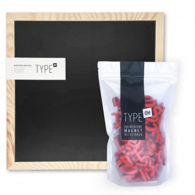 TYPE OH Set: Magnetische Kreidetafel & Moderne Magnetbuchstaben