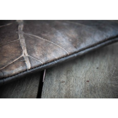 Gefütterte nachhaltige Laptop Hülle 15–16" aus Blattleder – Vegane, handgenähte & wasserabweisende Laptoptasche für MacBook in grau / braun BY COPALA