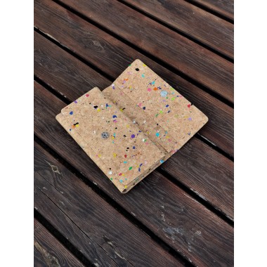 Handgefertigte dreifache Geldbörse, Premium Portemonnaie aus Kork, Geldbeutel Damen/ Herren, Brieftasche mit Kartenfächern