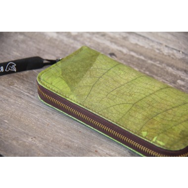 Portemonnaie aus recycelten Blättern / Nachhaltige vegane Brieftasche in grün