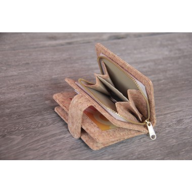 Portemonnaie handmade aus Kork mit Zipper