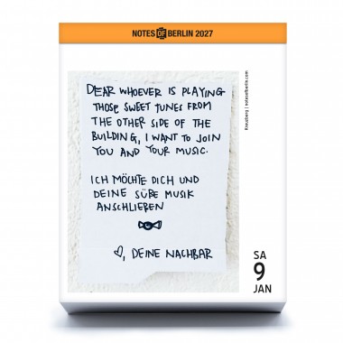 Notes of Berlin 2027 
Tagesabreißkalender