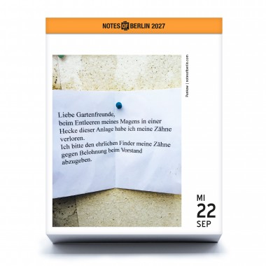 Notes of Berlin 2027 
Tagesabreißkalender