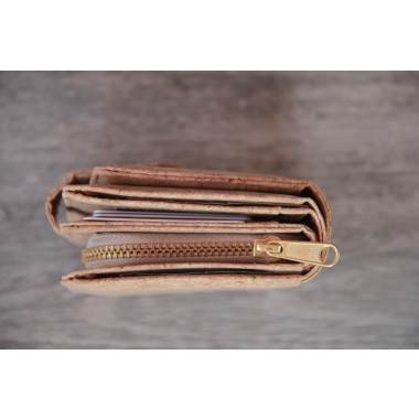 Portemonnaie handmade aus Kork mit Zipper