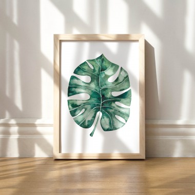 Paperlandscape | Aquarell Kunstdruck "Monstera Blatt" | Pflanze | Illustration |verschiedene Größen
