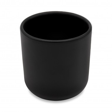 Matt-Schwarzer Steingut Becher 400 ml: Handgemachte Keramik Tasse