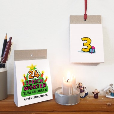 Adventskalender „Sprichwort-Bilderrätsel“ lustiger Knobelspaß für die Adventszeit