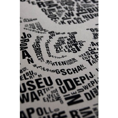 Buchstabenort Amsterdam Stadtteile-Poster Typografie