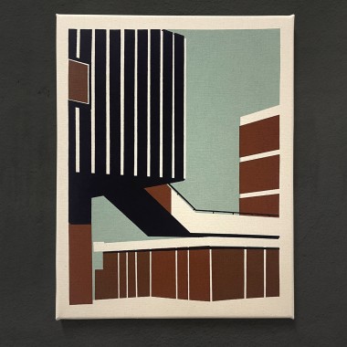 Print now - Riot later ● Abstract Architecture #04, Stoffsiebdruck auf Leinwand