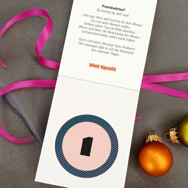 Schlaumeier-Adventskalender „Fremdwörter“ – 24 Tage Rätselspaß & Sprachwissen // sperlingBdesign
