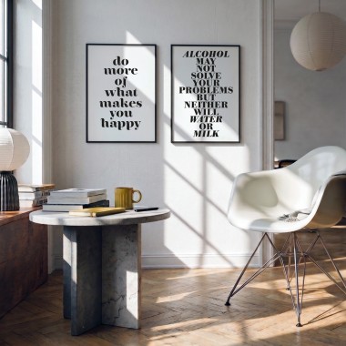 Handgefertigter Linoldruck: »Alcohol may not solve your problems …«, Limited Edition