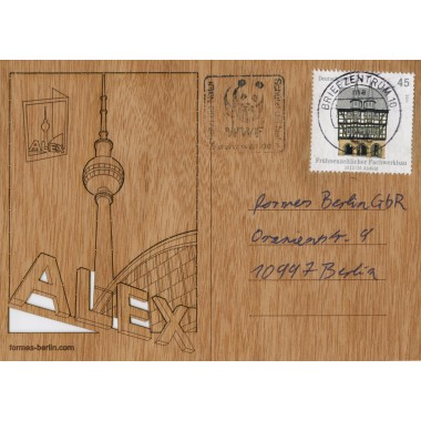Postkarten aus Holz - 6 Alexanderplatz Karten