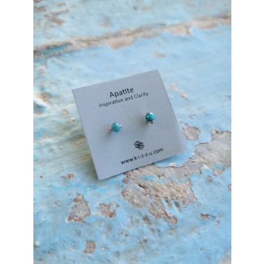 Zarte Apatit-Ohrstecker • Sterling Silber / Gold Filled / Roségold • Minimalistisches Handmade-Design • Inspiration & Klarheit • Weihnachtsgeschenk