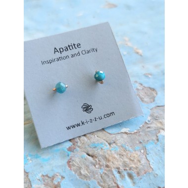 Zarte Apatit-Ohrstecker • Sterling Silber / Gold Filled / Roségold • Minimalistisches Handmade-Design • Inspiration & Klarheit • Weihnachtsgeschenk