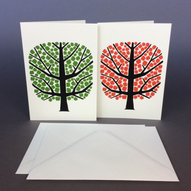 Print now - Riot later ● Apfelbaum, 2 Karten mit Umschlag