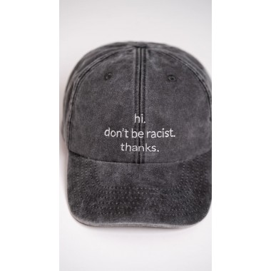 hi. don't be racist. thanks. Dad Cap - vintage black & grey - arrel