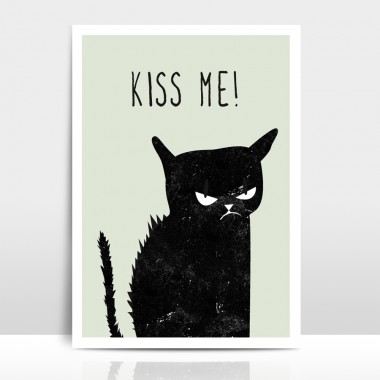 Amy & Kurt Berlin A4 Artprint "Kiss me cat"