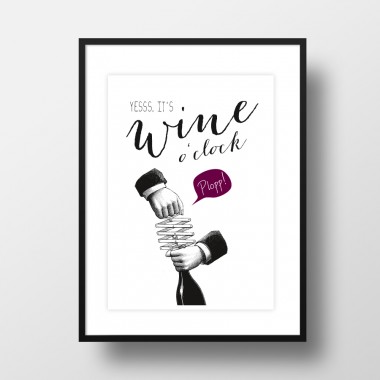 A4 Artprint "Wine o'clock"