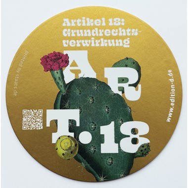 Grundrechte-Aufkleber einzeln (in gold)