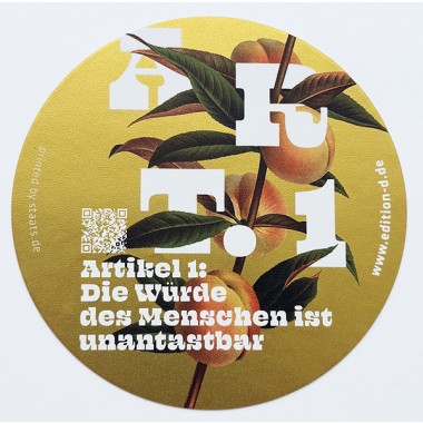 Grundrechte-Aufkleber einzeln (in gold)