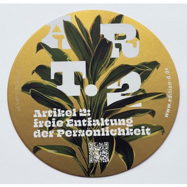 Grundrechte-Aufkleber einzeln (in gold)