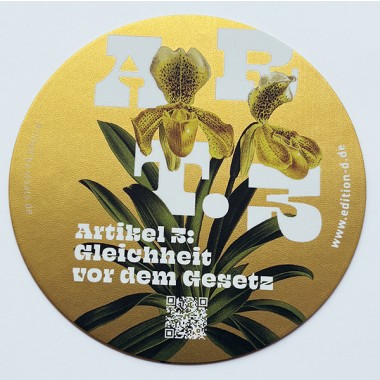 Grundrechte-Aufkleber einzeln (in gold)
