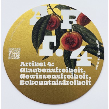 Grundrechte-Aufkleber einzeln (in gold)
